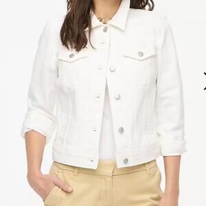 J Crew Factory Women's Classic Coastal Jean Jacket XL White Wash